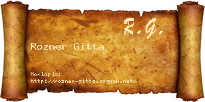 Rozner Gitta névjegykártya